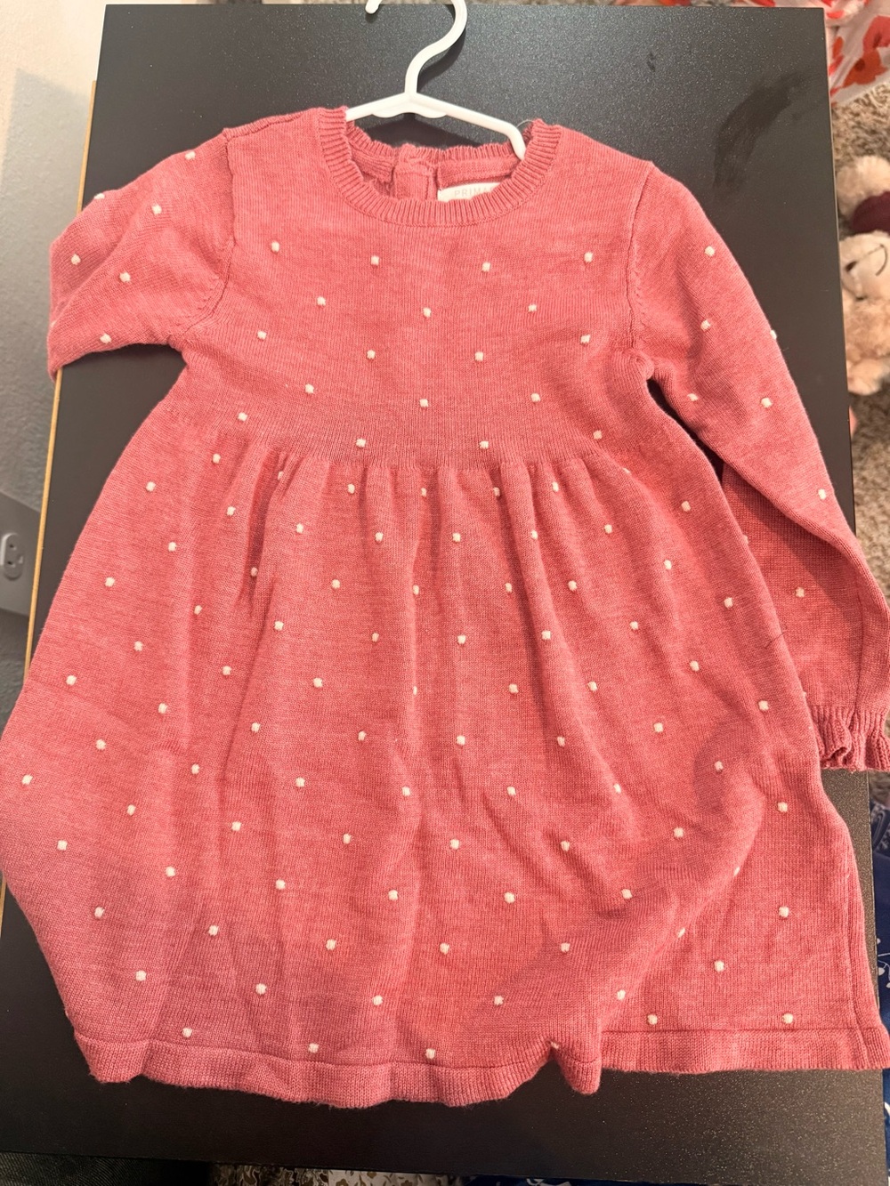 Primark Rose Pink Knit Dress with White Dot Detail